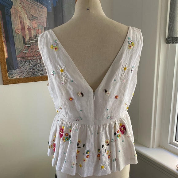 COPY - J Crew - Floral Sequined Peplum Tank - Picture 3 of 5